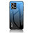 Oppo Reno8 4G用ハイブリットバンパーケース プラスチック 鏡面 虹 グラデーション 勾配色 カバー LS1 Oppo ネイビー