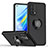 ブラック Oppo Reno8 4G用ハイブリットバンパーケース プラスチック アンド指輪 マグネット式 QW2 Oppo ブラック