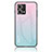 Oppo Reno8 4G用ハイブリットバンパーケース プラスチック 鏡面 虹 グラデーション 勾配色 カバー LS1 Oppo 