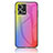 Oppo Reno8 4G用ハイブリットバンパーケース プラスチック 鏡面 虹 グラデーション 勾配色 カバー LS2 Oppo 