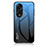 Oppo Reno8 T 4G用ハイブリットバンパーケース プラスチック 鏡面 虹 グラデーション 勾配色 カバー LS1 Oppo ネイビー