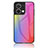 Oppo Reno9 5G用ハイブリットバンパーケース プラスチック 鏡面 虹 グラデーション 勾配色 カバー LS2 Oppo ピンク