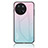 Realme 11 4G用ハイブリットバンパーケース プラスチック 鏡面 虹 グラデーション 勾配色 カバー LS1 Realme シアン