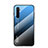 Realme 6用ハイブリットバンパーケース プラスチック 鏡面 虹 グラデーション 勾配色 カバー Realme ネイビー