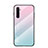 Realme 6用ハイブリットバンパーケース プラスチック 鏡面 虹 グラデーション 勾配色 カバー Realme 