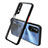 Realme 7用ハイブリットバンパーケース クリア透明 プラスチック 鏡面 カバー Realme ブラック