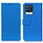 Realme 8 4G用手帳型 レザーケース スタンド カバー M08L Realme ネイビー