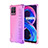 Realme 8 4G用極薄ソフトケース グラデーション 勾配色 クリア透明 Realme ローズレッド