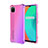Realme C11用極薄ソフトケース グラデーション 勾配色 クリア透明 G01 Realme ピンク