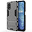 Realme V5 5G用ハイブリットバンパーケース スタンド プラスチック 兼シリコーン カバー A01 Realme グレー