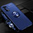 Realme V5 5G用極薄ソフトケース シリコンケース 耐衝撃 全面保護 アンド指輪 マグネット式 バンパー Realme ネイビー