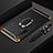 Realme X50m 5G用ケース 高級感 手触り良い メタル兼プラスチック バンパー アンド指輪 亦 ひも Realme ブラック