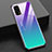Realme X7 5G用ハイブリットバンパーケース プラスチック 鏡面 虹 グラデーション 勾配色 カバー Realme パープル