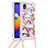 Samsung Galaxy A01 Core用シリコンケース ソフトタッチラバー ブリンブリン カバー 携帯ストラップ S02 サムスン レッド
