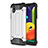 Samsung Galaxy A01 Core用ハイブリットバンパーケース プラスチック 兼シリコーン カバー WL1 サムスン シルバー
