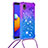 Samsung Galaxy A01 Core用シリコンケース ソフトタッチラバー ブリンブリン カバー 携帯ストラップ S01 サムスン 