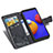 Samsung Galaxy A01 Core用手帳型 レザーケース スタンド バタフライ 蝶 カバー サムスン 