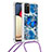 Samsung Galaxy A02s用シリコンケース ソフトタッチラバー ブリンブリン カバー 携帯ストラップ S02 サムスン ネイビー