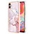 Samsung Galaxy A04E用シリコンケース ソフトタッチラバー バタフライ パターン カバー YB5 サムスン ピンク