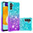 Samsung Galaxy A04s用シリコンケース ソフトタッチラバー ブリンブリン カバー S02 サムスン ブルー