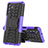 パープル Samsung Galaxy A04s用ハイブリットバンパーケース スタンド プラスチック 兼シリコーン カバー JX1 サムスン パープル