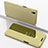 Samsung Galaxy A10用手帳型 レザーケース スタンド 鏡面 カバー サムスン ゴールド