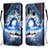 Samsung Galaxy A20e用手帳型 レザーケース スタンド パターン カバー Y02B サムスン ミッドナイトネイビー