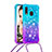 Samsung Galaxy A20e用シリコンケース ソフトタッチラバー ブリンブリン カバー 携帯ストラップ S01 サムスン ブルー
