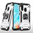 Samsung Galaxy A20e用ハイブリットバンパーケース プラスチック アンド指輪 マグネット式 MQ1 サムスン シルバー