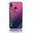 Samsung Galaxy A20e用ハイブリットバンパーケース プラスチック 鏡面 虹 グラデーション 勾配色 カバー LS1 サムスン ローズレッド