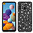 Samsung Galaxy A21用ハイブリットバンパーケース ブリンブリン カバー 前面と背面 360度 フル サムスン ブラック