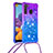 Samsung Galaxy A21用シリコンケース ソフトタッチラバー ブリンブリン カバー 携帯ストラップ S01 サムスン パープル