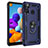 Samsung Galaxy A21用ハイブリットバンパーケース プラスチック アンド指輪 マグネット式 MQ3 サムスン ネイビー