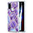 Samsung Galaxy A21s用シリコンケース ソフトタッチラバー バタフライ パターン カバー Y01B サムスン パープル