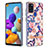 Samsung Galaxy A21s用シリコンケース ソフトタッチラバー バタフライ パターン カバー Y06B サムスン ピンク