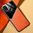 Samsung Galaxy A21s用シリコンケース ソフトタッチラバー レザー柄 アンドマグネット式 サムスン オレンジ