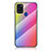 Samsung Galaxy A21s用ハイブリットバンパーケース プラスチック 鏡面 虹 グラデーション 勾配色 カバー LS2 サムスン 