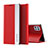 レッド Samsung Galaxy A22s 5G用手帳型 レザーケース スタンド カバー QH1 サムスン レッド