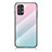 Samsung Galaxy A23 5G用ハイブリットバンパーケース プラスチック 鏡面 虹 グラデーション 勾配色 カバー LS1 サムスン シアン