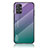 Samsung Galaxy A23 5G用ハイブリットバンパーケース プラスチック 鏡面 虹 グラデーション 勾配色 カバー LS1 サムスン マルチカラー
