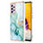 Samsung Galaxy A23 5G用シリコンケース ソフトタッチラバー バタフライ パターン カバー Y05B サムスン グリーン
