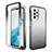 Samsung Galaxy A23 5G用前面と背面 360度 フルカバー 極薄ソフトケース シリコンケース 耐衝撃 全面保護 バンパー 勾配色 透明 サムスン ダークグレー