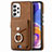 Samsung Galaxy A23 5G用シリコンケース ソフトタッチラバー レザー柄 カバー SD4 サムスン ブラウン