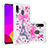 Samsung Galaxy A30用シリコンケース ソフトタッチラバー ブリンブリン カバー S05 サムスン ピンク