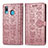 Samsung Galaxy A30用手帳型 レザーケース スタンド パターン カバー S03D サムスン ピンク