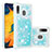 Samsung Galaxy A30用シリコンケース ソフトタッチラバー ブリンブリン カバー S01 サムスン ブルー