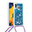 Samsung Galaxy A30用シリコンケース ソフトタッチラバー ブリンブリン カバー 携帯ストラップ S03 サムスン ネイビー