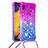 Samsung Galaxy A30用シリコンケース ソフトタッチラバー ブリンブリン カバー 携帯ストラップ S01 サムスン パープル