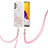 Samsung Galaxy A33 5G用シリコンケース ソフトタッチラバー バタフライ パターン カバー 携帯ストラップ Y01B サムスン ピンク