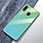 Samsung Galaxy A40用ハイブリットバンパーケース プラスチック 鏡面 虹 グラデーション 勾配色 カバー サムスン シアン